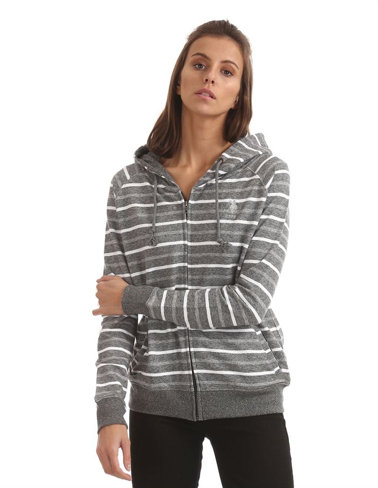 U.S. Polo Assn. Women Casual Wear Striped Sweatshirt